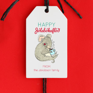 Lycklig Jolabokaflod Mice Presentetikett