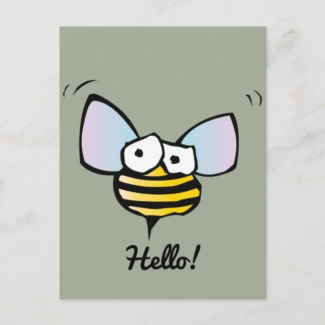Lycklig Jolly Bee Vykort (Framsida)