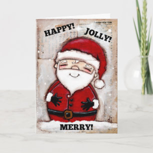 Lycklig, Jolly, Merry - hälsningskort Helgkort