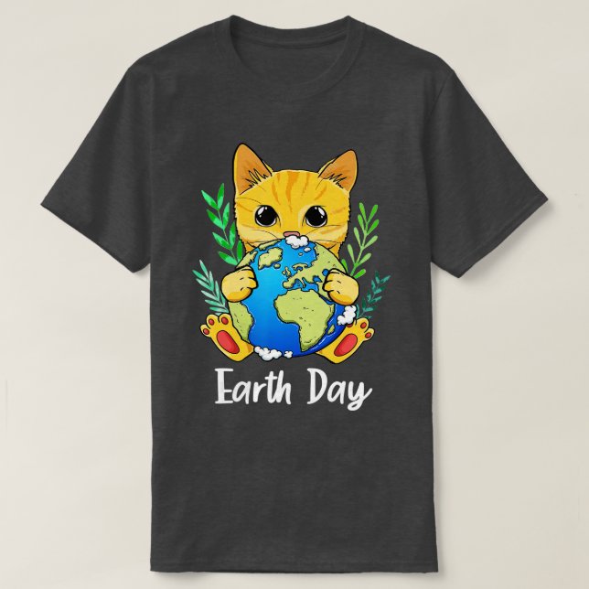 Lycklig Jorden på jorddagen med kattjord 202 T Shirt (Design framsida)