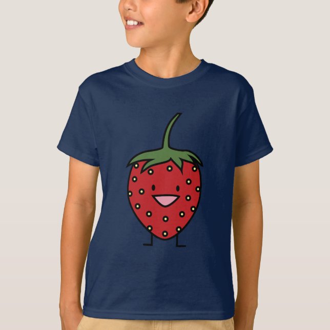 Lycklig jordgubbe t shirt (Framsida)