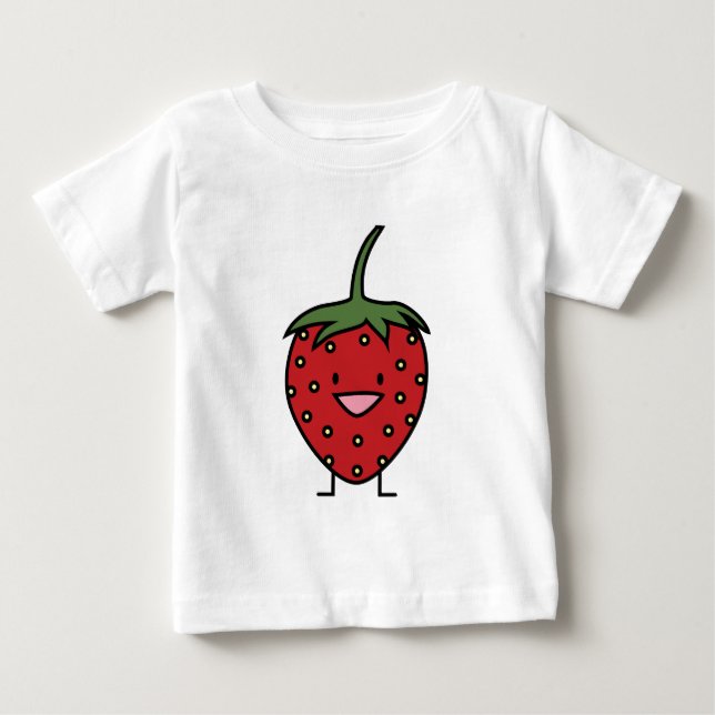 Lycklig jordgubbe tee shirt (Framsida)