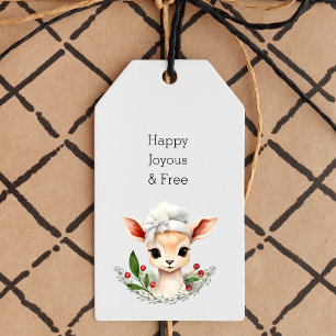 Lycklig Joyous Free, Cute Hjort Sober-julen Presentetikett