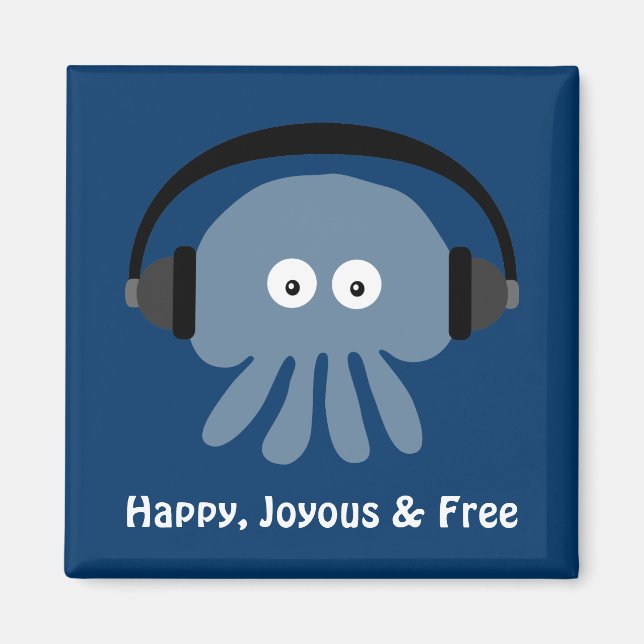Lycklig Joyous & Free Jellyfish magnet (Framsidan)