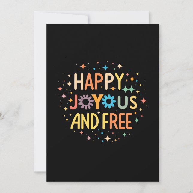 Lycklig, joyous, Free, Motivational, inspirational Julkort (Framsida)