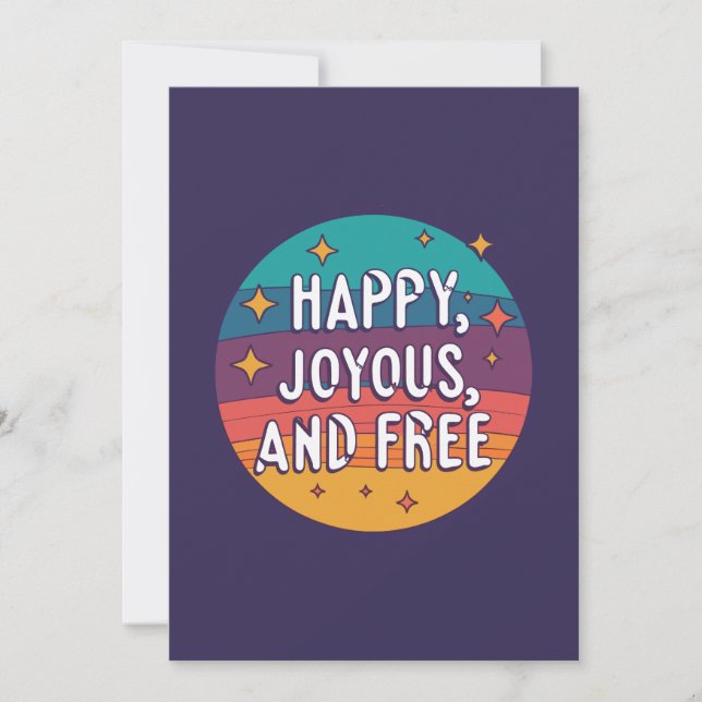 Lycklig, joyous, Free, Motivational, inspirational Julkort (Framsida)