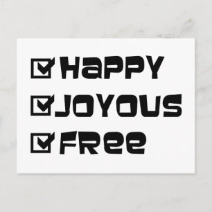Lycklig Joyous Free Vykort