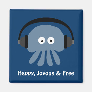 Lycklig Joyous & fri manetmagnet Magnet