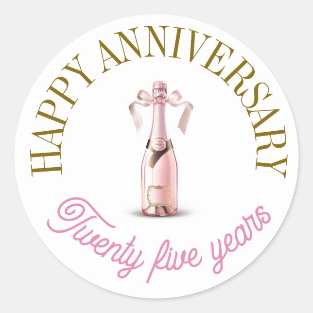 Lycklig-jubileumsmärken Runt Klistermärke (Framsida)