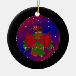 Lycklig jul Angel Baby Värld runt Julgransprydnad Keramik