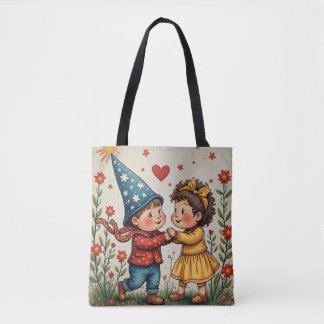 Lycklig jul Angel Boy Gift Tote Bag Tygkasse
