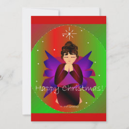 Lycklig jul Angel Flicka Praying Inbjudningar