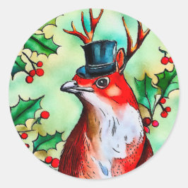Lycklig jul Bird Runt Klistermärke