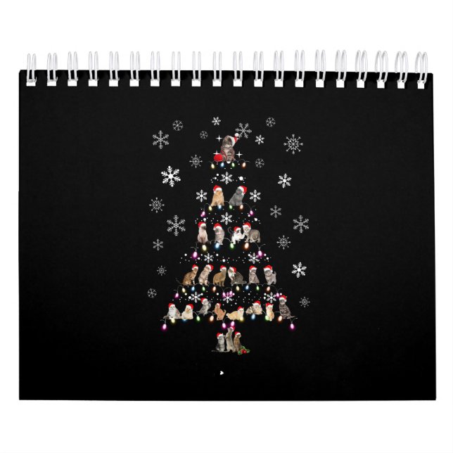 Lycklig jul | Cute Cat Julgran Kalender (Omslag)