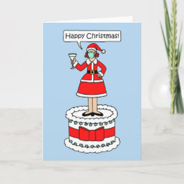 Lycklig jul Dam med Ansikte maskkummel Kort