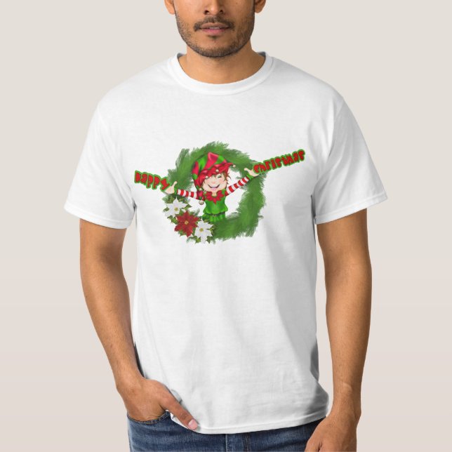 Lycklig jul Elf Tee (Framsida)