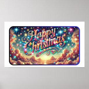 Lycklig jul: en diamantstuderad Himmel Firande Poster