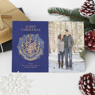 Lycklig jul | Foto för HOGWARTS™-Vapensköld-familj Inbjudningar