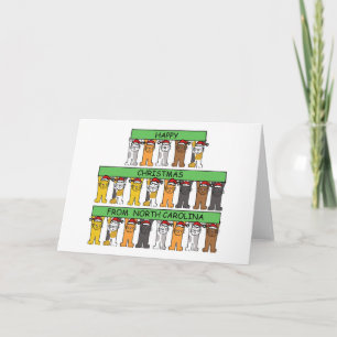 Lycklig jul från North Carolina, Cats. Helgkort