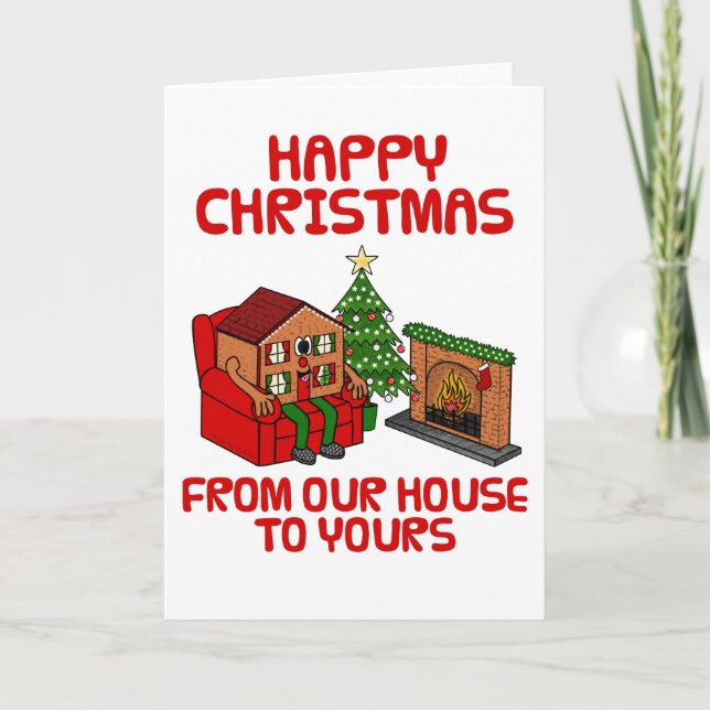 Lycklig jul från vårt hus till ditt fantastiska ko tack kort (Framsida)