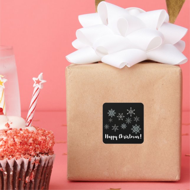 Lycklig jul! fyrkantigt klistermärke (Part)