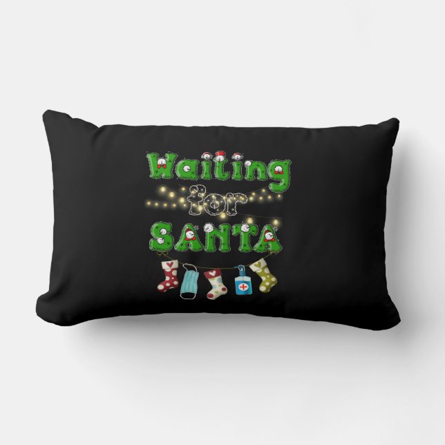 Lycklig jul | God jul Waiting Santa Lumbarkudde (Framsida)