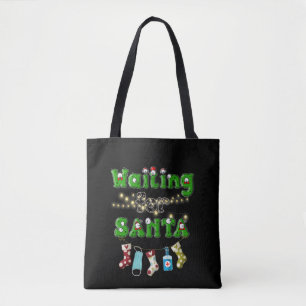 Lycklig jul God jul Waiting Santa Tygkasse