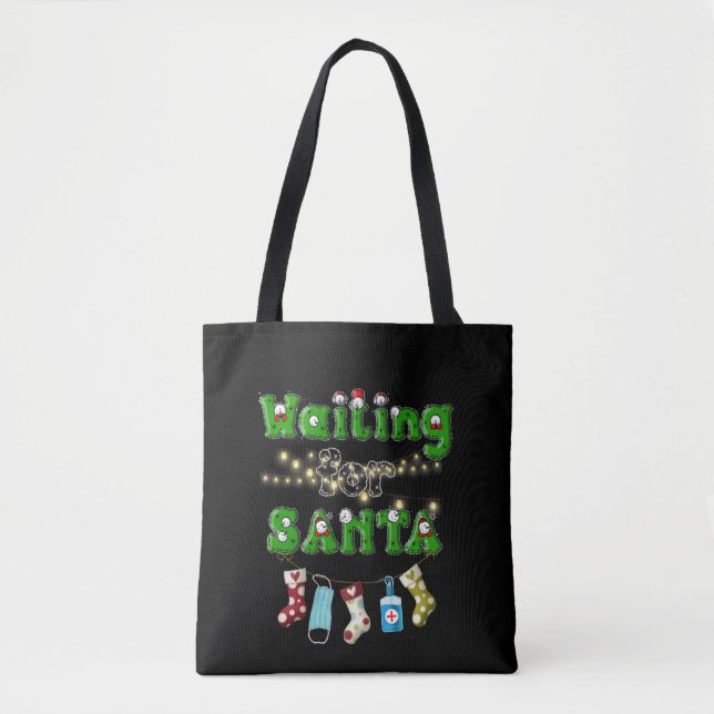 Lycklig jul | God jul Waiting Santa Tygkasse (Framsida)