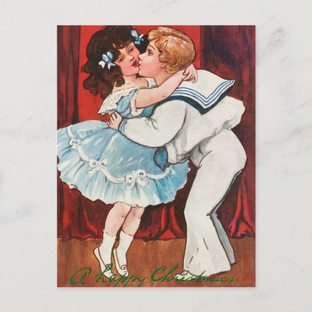 Lycklig-jul Helg Vykort (Framsida)