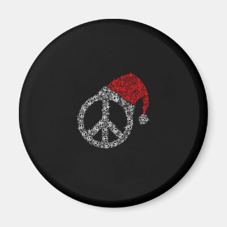 Lycklig jul | Hippies Symbol Jultomten Hat Magnet