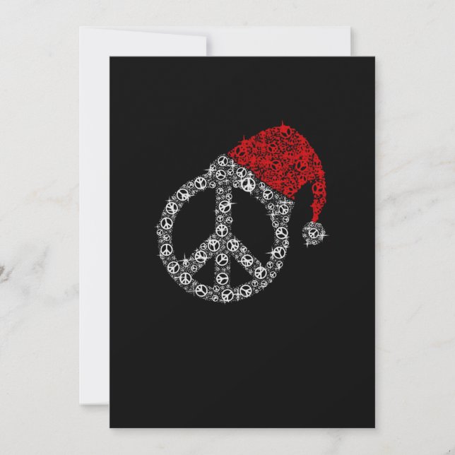 Lycklig jul| Hippies Symbol Jultomten Hat Tack Kort (Framsida)