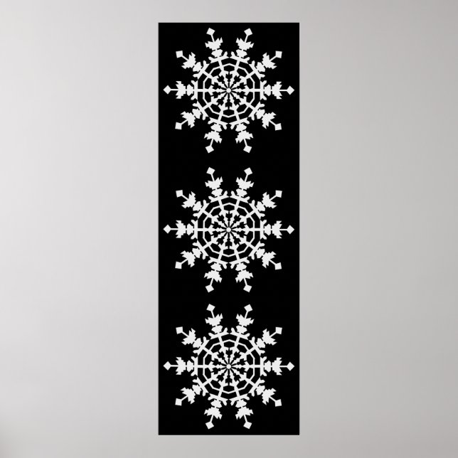 Lycklig Jul - Ice Crystal - Snö Flake Poster (Framsidan)