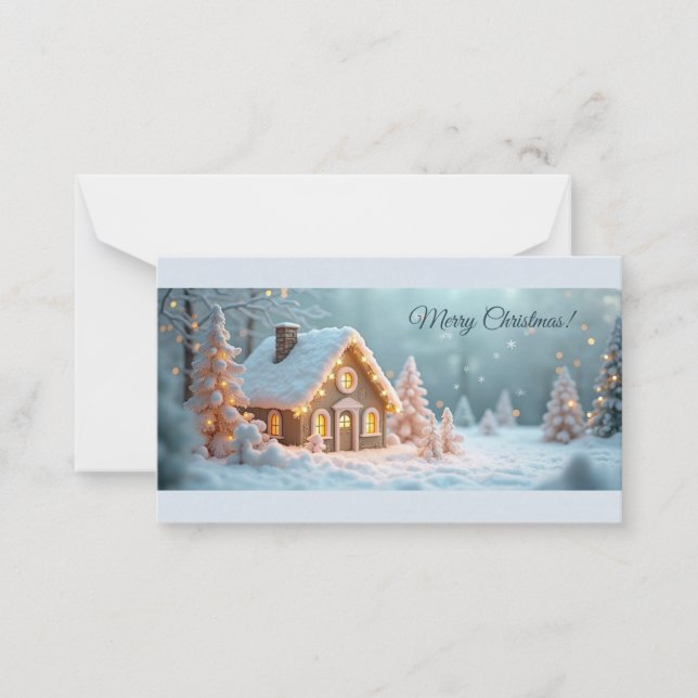 Lycklig jul! Julhälsningar. Anteckningskort (Framsida)