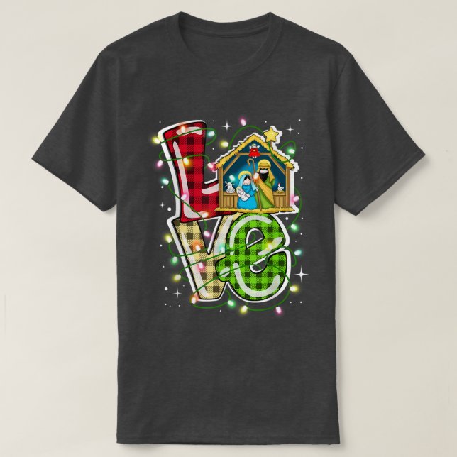 Lycklig jul, Kärlek Ntivity Laurie Furnell Julafto T Shirt (Design framsida)