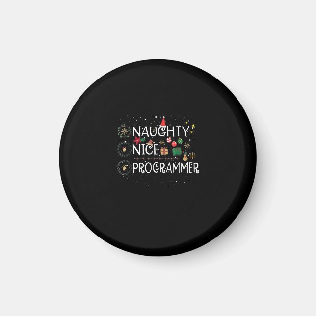 Lycklig jul | Naughty Nice Programmer Magnet (Framsidan)