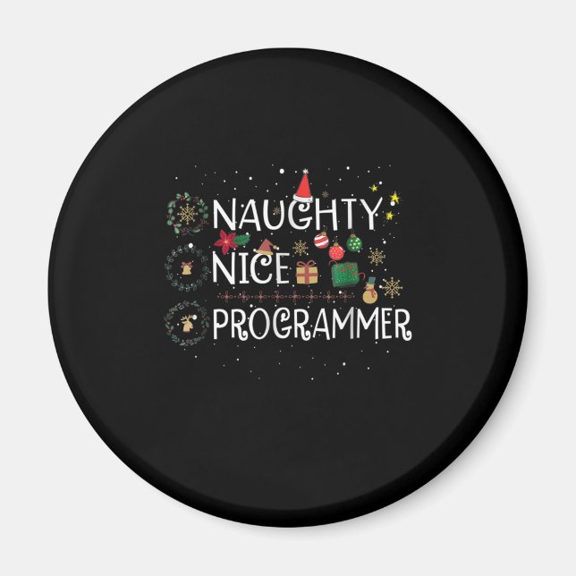 Lycklig jul | Naughty Nice Programmer Magnet (Framsidan)