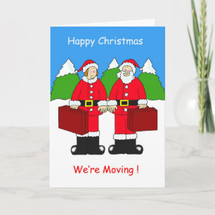 Lycklig jul Ny adress Mr & Mrs Claus Helgkort