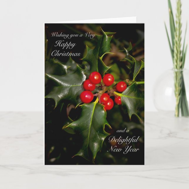 Lycklig jul och det fina nyårskortet helgkort (Framsida)