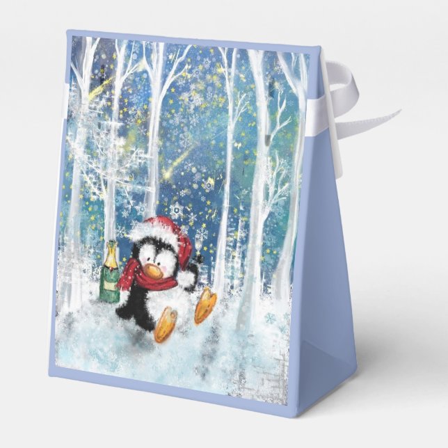 Lycklig: Jul Penguin Funny Gift Box Presentaskar (Baksidan Sidan)