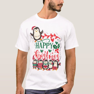 Lycklig jul Penguins T Shirt
