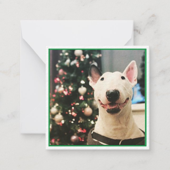 Lycklig jul Smiling Bull Terrier Anteckningskort (Framsida)
