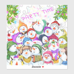 Lycklig jul Snögubbe Party Funny Sticker Klistermärken