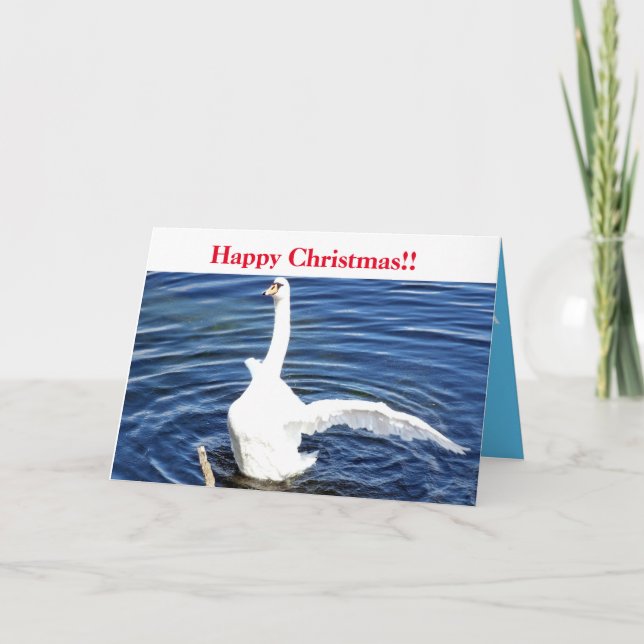 Lycklig jul Svan Kort (Framsida)