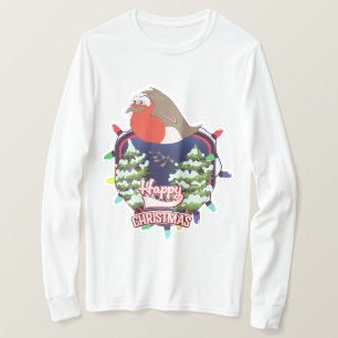 Lycklig jul-tecknaden Robin logotyp T Shirt