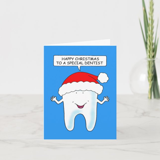 Lycklig Jul till dentist Talking Tooth Helgkort (Framsida)