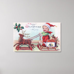 Lycklig jul till YouBoy på en Sleigh Canvastryck