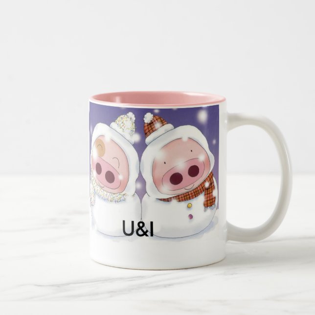 lycklig jul Två-Tonad mugg (Höger)