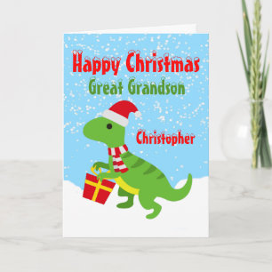 Lycklig jul, Underbar morson Dinosaur T Rex Kort