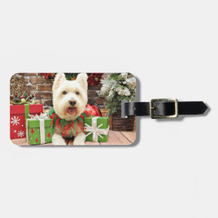 Lycklig jul - Westie - Bagagebricka