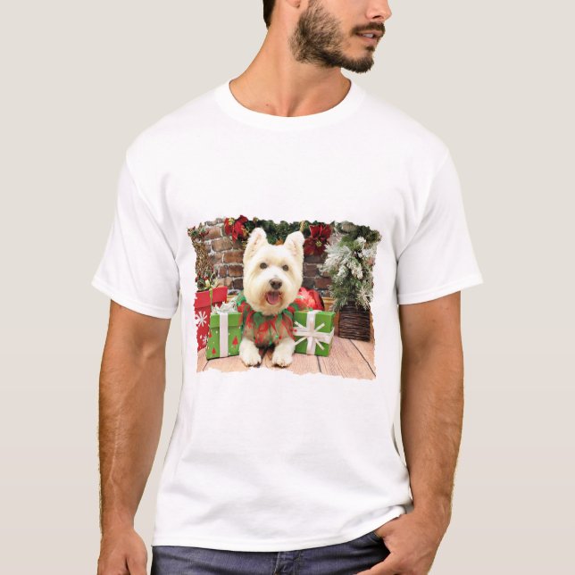Lycklig jul - Westie - Tee (Framsida)